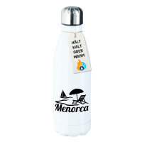 Edelstahl-Trinkflasche Menorca Spanien 500ml Wasserflasche