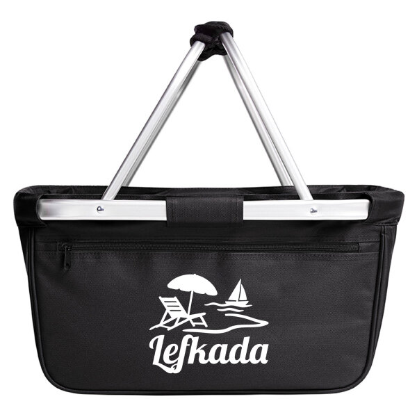 Einkaufskorb faltbar Lefkada Griechenland 20 Liter Tragekorb Black