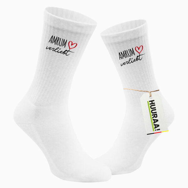 Socken Amrum verliebt Größe 37/46 White Motiv Tennissocken