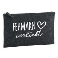 Kulturbeutel Fehmarn verliebt 1 Liter Filz Charcoal...