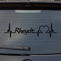 Heckscheibenaufkleber Rheydt Herzschlag  ca. 55x15cm