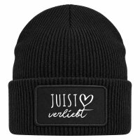 Beanie mit Patch Juist verliebt Black