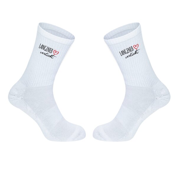 Unisex Socken Langeneß verliebt Baumwolle