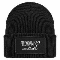 Beanie mit Patch Pellworm verliebt Black