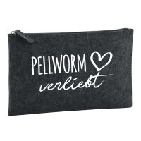Kulturbeutel Pellworm verliebt 1 Liter Filz Charcoal...