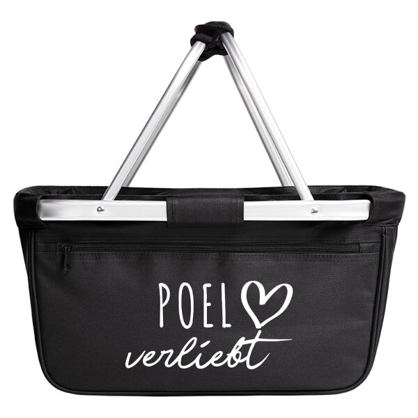 Einkaufskorb faltbar Poel verliebt 20 Liter Tragekorb Black