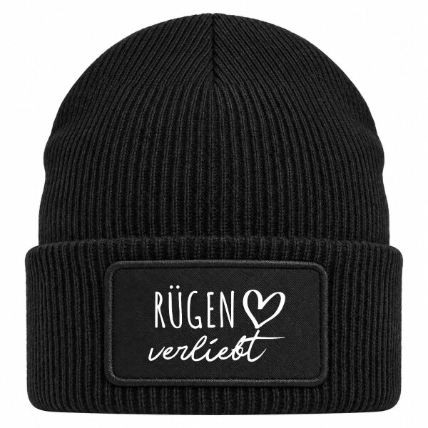 Beanie mit Patch Rügen verliebt Black