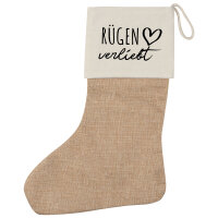 Weihnachtsstrumpf R&uuml;gen verliebt Beige