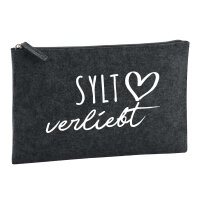 Kulturbeutel Sylt verliebt 1 Liter Filz Charcoal...