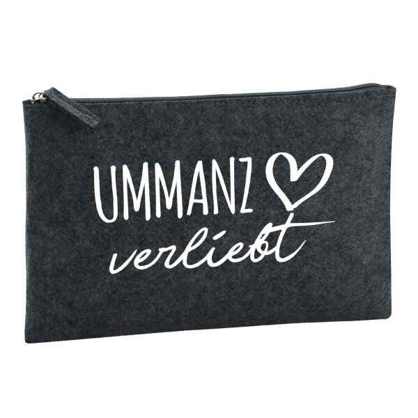 Kulturbeutel Ummanz verliebt 1 Liter Filz Charcoal Kosmetiktasche