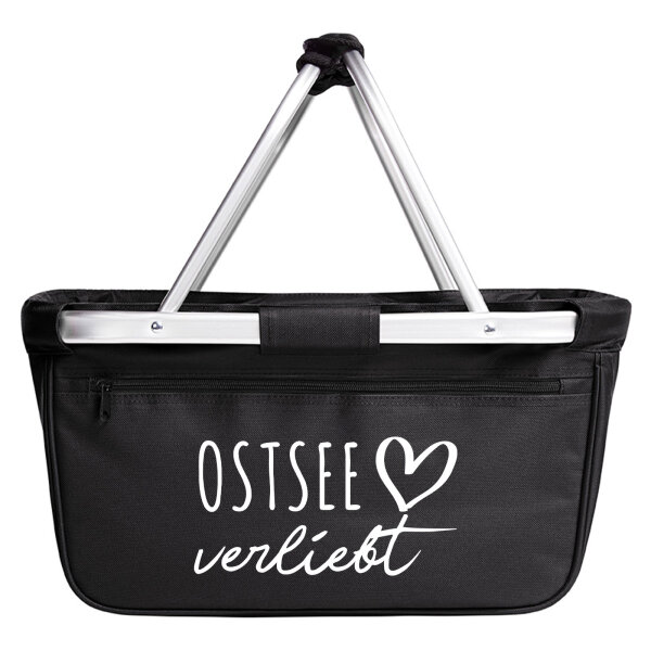 Einkaufskorb faltbar Ostsee verliebt 20 Liter Tragekorb Black