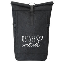Kurierrucksack Ostsee verliebt 30-44 Liter Black Melange