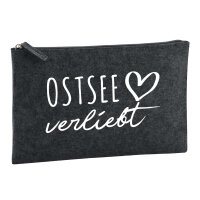 Kulturbeutel Ostsee verliebt 1 Liter Filz Charcoal...