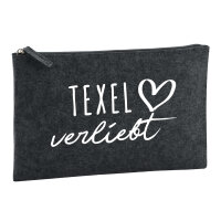Kulturbeutel Texel verliebt 1 Liter Filz Charcoal...