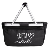 Einkaufskorb faltbar Kreta verliebt 20 Liter Tragekorb Black