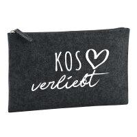 Kulturbeutel Kos verliebt 1 Liter Filz Charcoal...