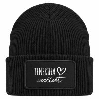 Beanie mit Patch Teneriffa verliebt Black