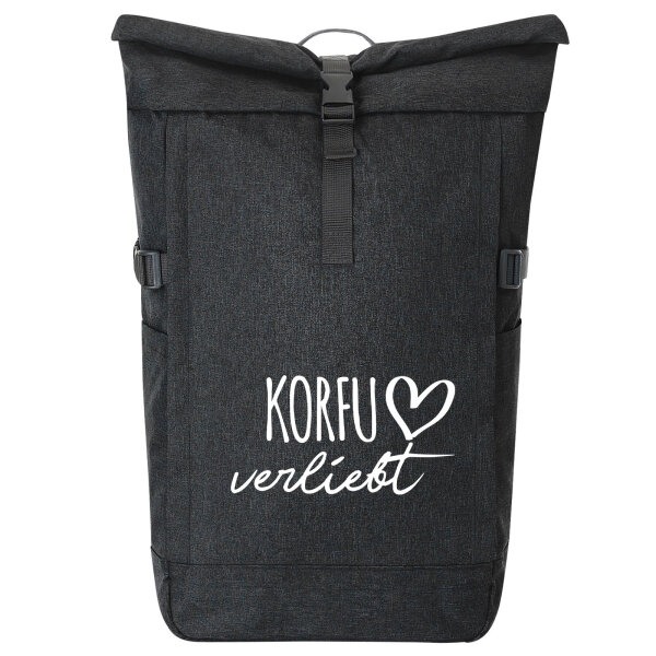 Kurierrucksack Korfu verliebt 30-44 Liter Black Melange