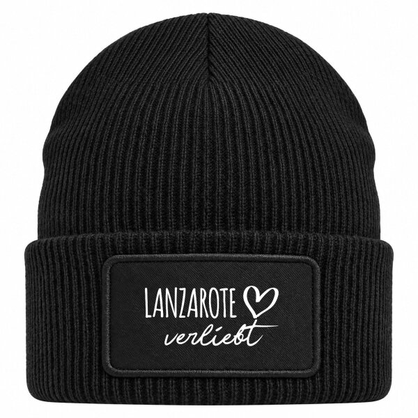 Beanie mit Patch Lanzarote verliebt Black