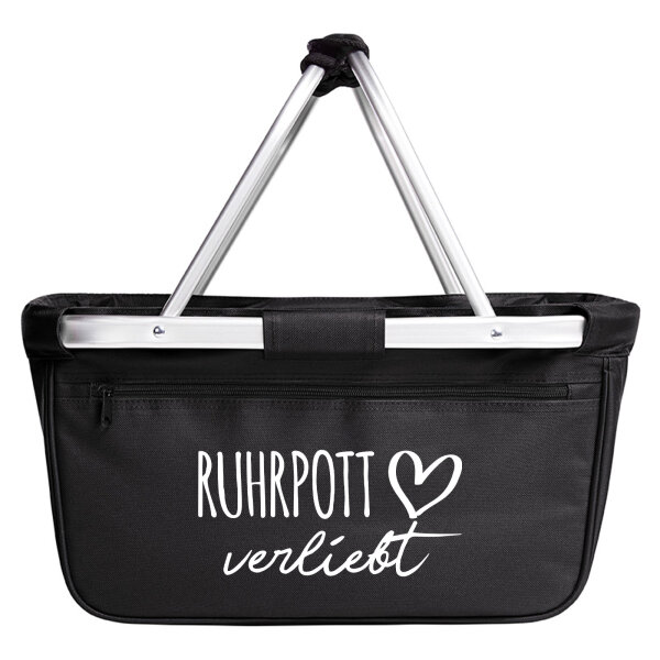 Einkaufskorb faltbar Ruhrpott verliebt 20 Liter Tragekorb Black