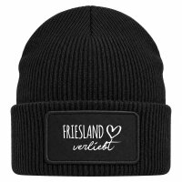 Beanie mit Patch Friesland verliebt Black