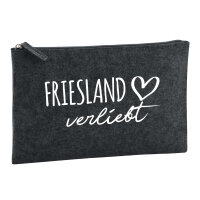 Kulturbeutel Friesland verliebt 1 Liter Filz Charcoal...