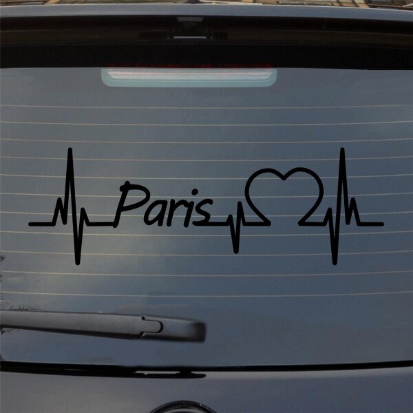 Heckscheibenaufkleber Paris Herzschlag  ca. 55x18cm