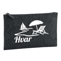 Kulturbeutel Hvar Kroatien 1 Liter Filz Charcoal...