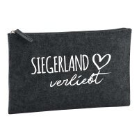 Kulturbeutel Siegerland verliebt 1 Liter Filz Charcoal...