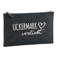 Kulturbeutel Uckermark verliebt 1 Liter Filz Charcoal...