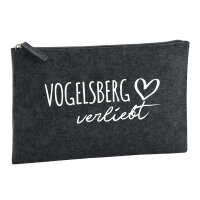 Kulturbeutel Vogelsberg verliebt 1 Liter Filz Charcoal...