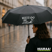 Regenschirm Waldecker Land verliebt 98cm Schwarz