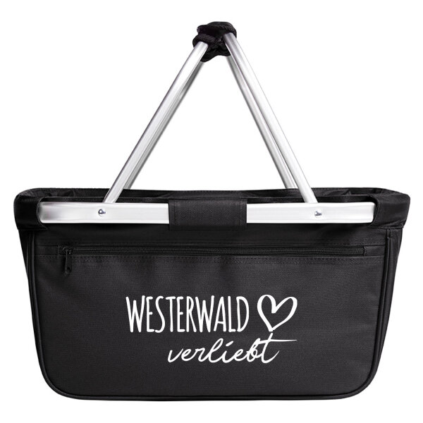 Einkaufskorb faltbar Westerwald verliebt 20 Liter Tragekorb Black