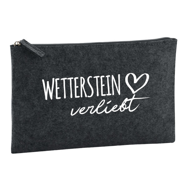 Kulturbeutel Wetterstein verliebt 1 Liter Filz Charcoal Kosmetiktasche