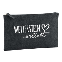 Kulturbeutel Wetterstein verliebt 1 Liter Filz Charcoal...