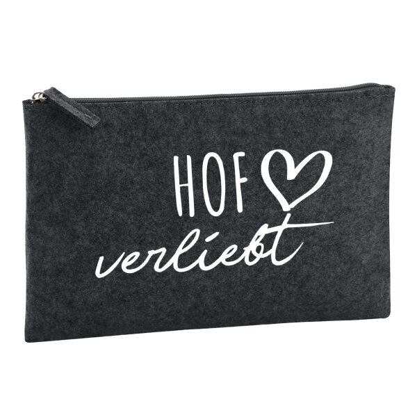 Kulturbeutel Hof verliebt 1 Liter Filz Charcoal Kosmetiktasche