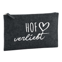 Kulturbeutel Hof verliebt 1 Liter Filz Charcoal Kosmetiktasche