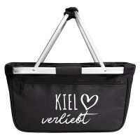 Einkaufskorb faltbar Kiel verliebt 20 Liter Tragekorb Black