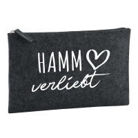 Kulturbeutel Hamm verliebt 1 Liter Filz Charcoal...