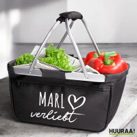Einkaufskorb faltbar Marl verliebt 20 Liter Tragekorb Black