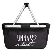 Einkaufskorb faltbar Unna verliebt 20 Liter Tragekorb Black