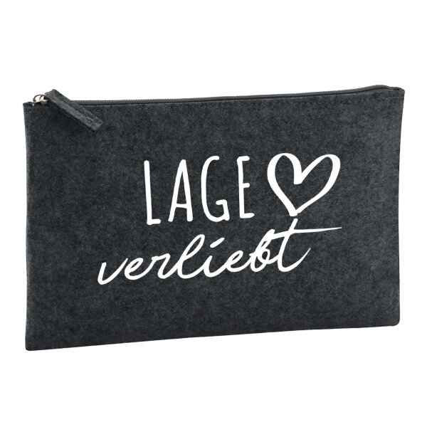 Kulturbeutel Lage verliebt 1 Liter Filz Charcoal Kosmetiktasche
