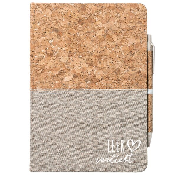 Notizbuch A5 Leer verliebt 80 Blatt inkl. Kugelschreiber