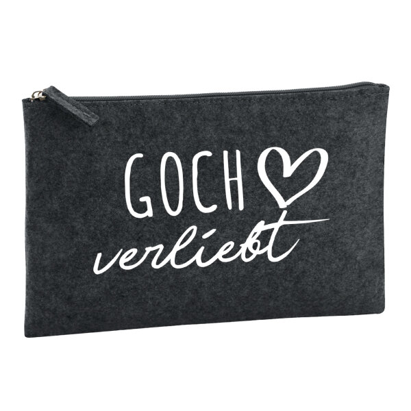 Kulturbeutel Goch verliebt 1 Liter Filz Charcoal Kosmetiktasche