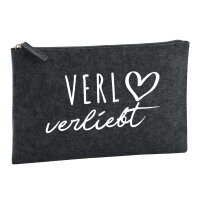 Kulturbeutel Verl verliebt 1 Liter Filz Charcoal Kosmetiktasche