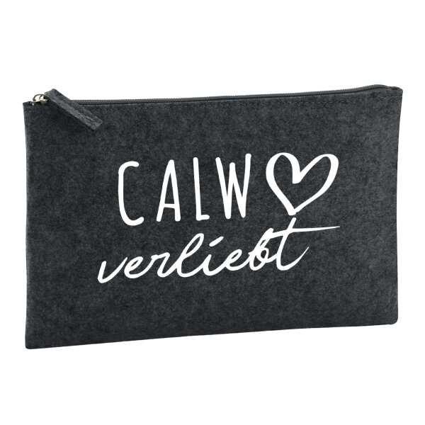 Kulturbeutel Calw verliebt 1 Liter Filz Charcoal Kosmetiktasche