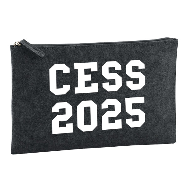 Kulturbeutel CESS 2025 Abschluss Belgien (frz.) 1 Liter Filz Charcoal Kosmetiktasche