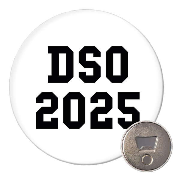 Magnet DSO 2025 Abschluss Belgien (ndl.) 59mm Kühlschrankmagnet Flaschenöffner