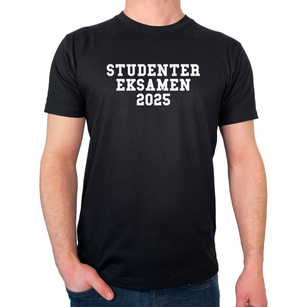 Herren T-Shirt Studentereksamen 2025 Abschluss Dänemark Größe S-3XL