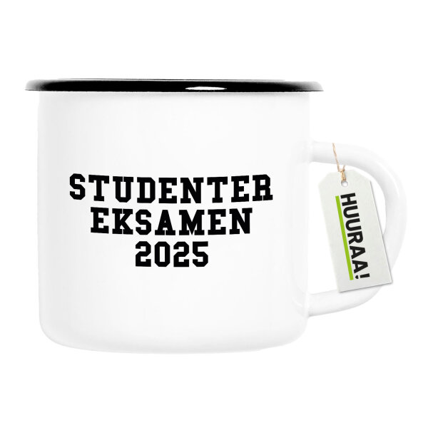 Emaille Tasse Studentereksamen 2025 Abschluss Dänemark 300ml Vintage Emaille Becher
